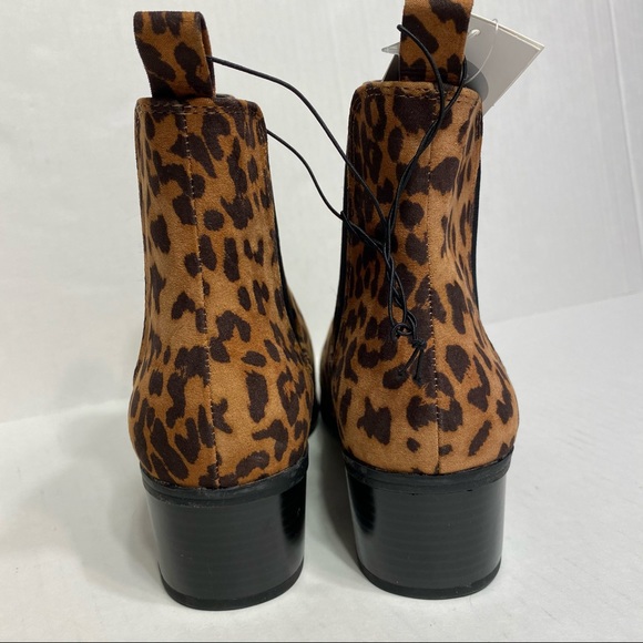 NWT Womens Memory Foam Cheetah Print Booties Boots - Picture 7 of 8